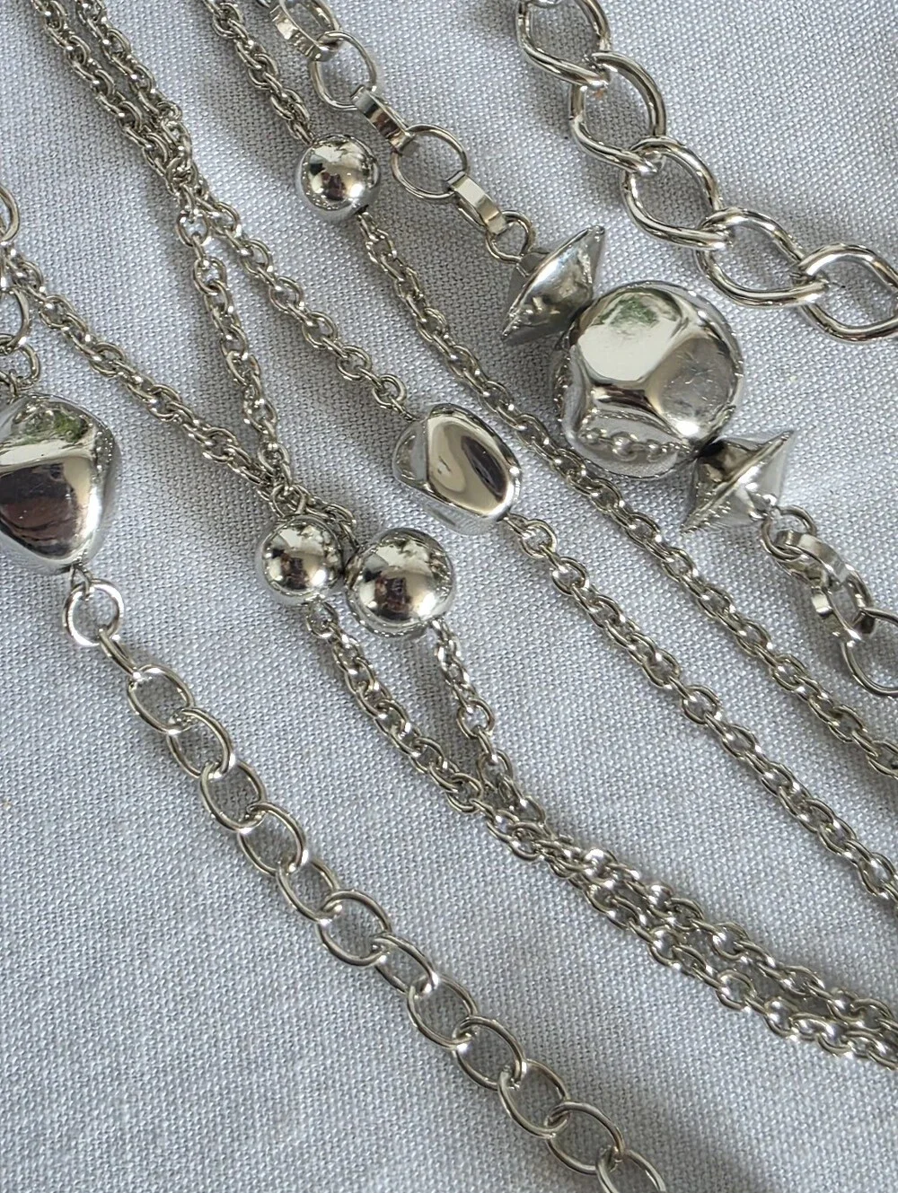Statement Silver Multi Strand Chain Belt